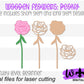 Peony Wooden Laser Cut Flowers - Simple Diy Florals For Bouquets - Files for Sign Making - SVG Cut File For Glowforge - Digital File