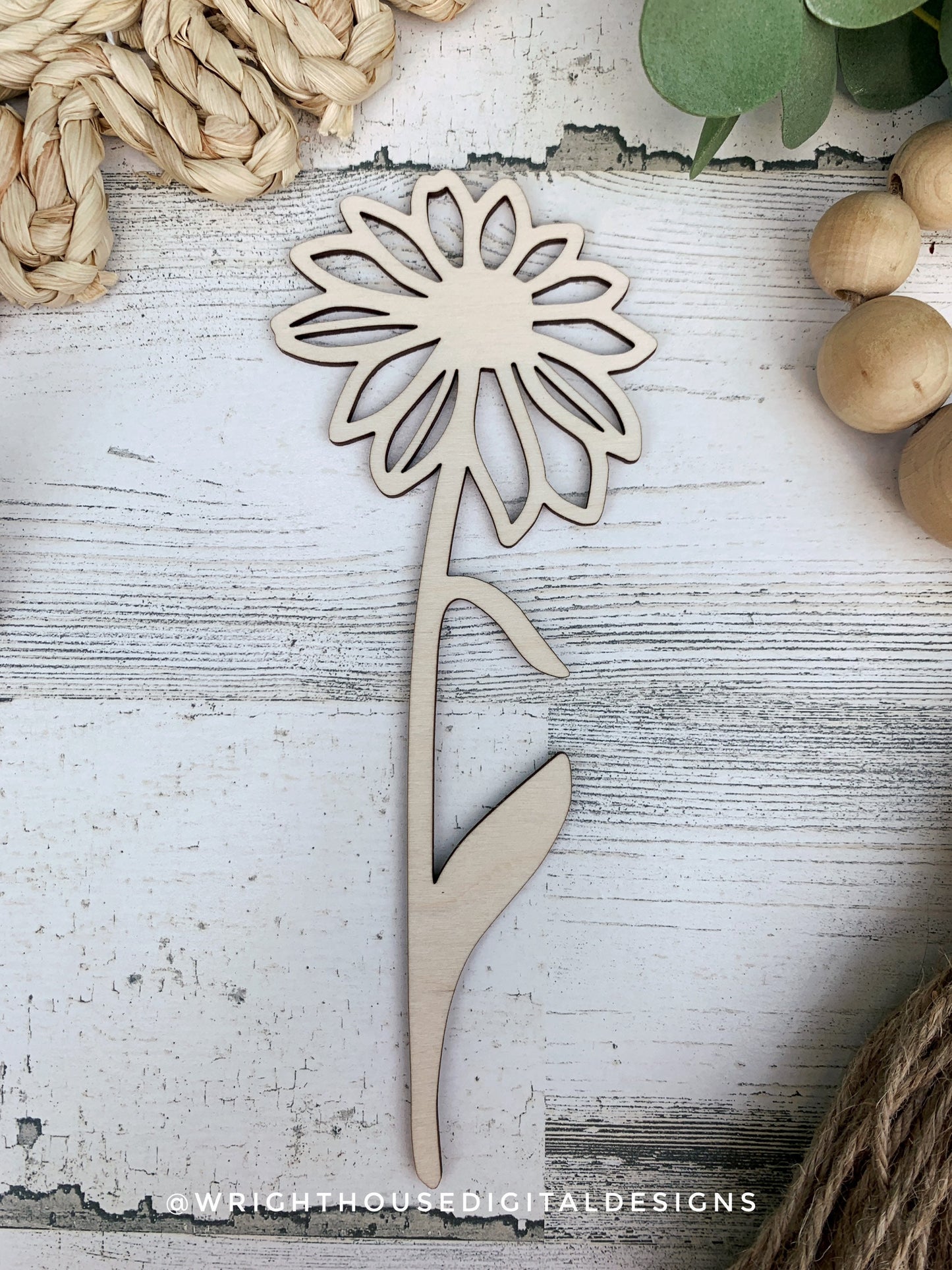 Black Eyed Susan Wood Laser Cut Flower - Simple Diy Florals For Bouquets - Files for Sign Making - SVG Cut File For Glowforge - Digital File