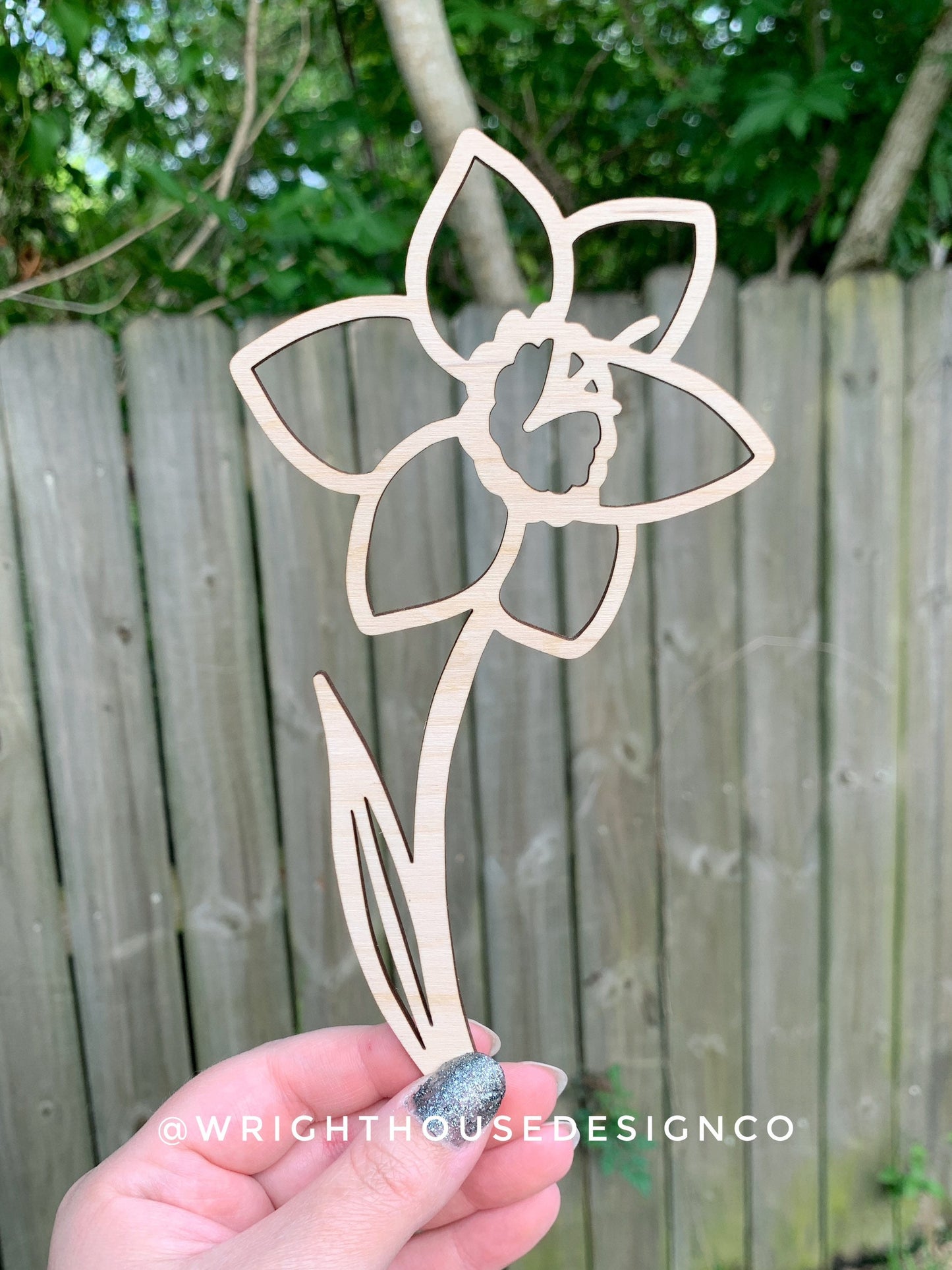 Daffodil Wooden Laser Cut Flowers - Simple Diy Florals For Bouquets - Files for Sign Making - SVG Cut File For Glowforge - Digital File