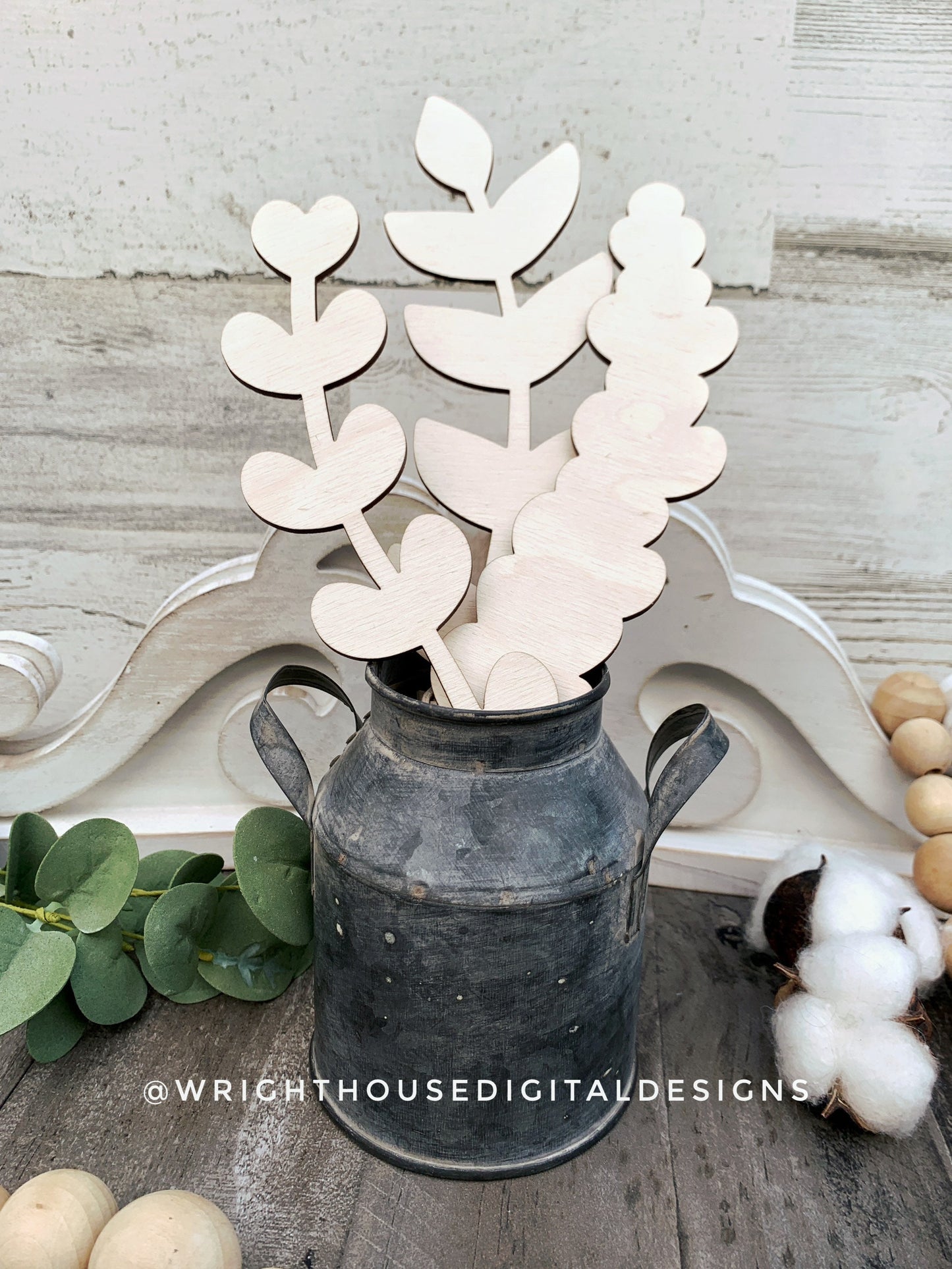 Greenery Wooden Laser Cut Flowers - Simple Diy Florals For Bouquets - Files for Sign Making - SVG Cut File For Glowforge - Digital File