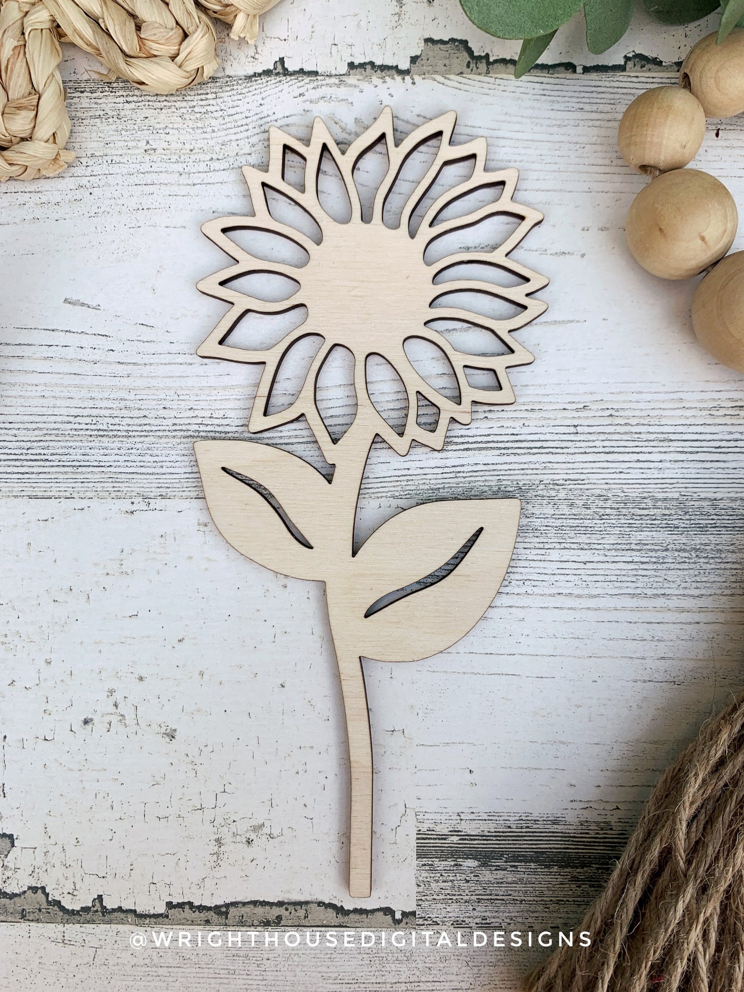 Sunflower Wooden Laser Cut Flowers - Simple Diy Florals For Bouquets - Files for Sign Making - SVG Cut File For Glowforge - Digital File