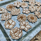 Flower Magnets Scrap Busters - Handdrawn Florals For Tiered Tray Decor and DIY Kits - Beginner File For Glowforge Laser - Digital SVG File