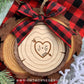 Carved Initial Wood Slice Rustic Christmas Ornaments - Score and Engraved Personalizable - Cut File For Glowforge Lasers - Digital SVG File