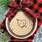 Carved Initial Wood Slice Rustic Christmas Ornaments - Score and Engraved Personalizable - Cut File For Glowforge Lasers - Digital SVG File