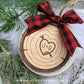 Carved Initial Wood Slice Rustic Christmas Ornaments - Score and Engraved Personalizable - Cut File For Glowforge Lasers - Digital SVG File