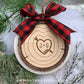 Carved Initial Wood Slice Rustic Christmas Ornaments - Score and Engraved Personalizable - Cut File For Glowforge Lasers - Digital SVG File