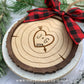 Carved Initial Wood Slice Rustic Christmas Ornaments - Score and Engraved Personalizable - Cut File For Glowforge Lasers - Digital SVG File