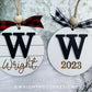 Personalized Initial and Year Christmas Ornaments - Engraved Personalizable Shiplap Ornaments - Cut File For Glowforge - Digital SVG File