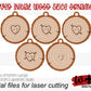 Carved Initial Wood Slice Rustic Christmas Ornaments - Score and Engraved Personalizable - Cut File For Glowforge Lasers - Digital SVG File