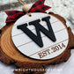 Established Year and Initial Shiplap Ornament Set - Engraved Personalizable Christmas Ornaments - Cut File For Glowforge - Digital SVG File