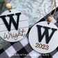 Personalized Initial and Year Christmas Ornaments - Engraved Personalizable Shiplap Ornaments - Cut File For Glowforge - Digital SVG File