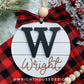 Personalized Initial and Year Christmas Ornaments - Engraved Personalizable Shiplap Ornaments - Cut File For Glowforge - Digital SVG File