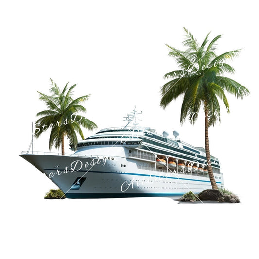 Island Vibes on Deck: Caribbean Style Cruise Ship Sublimation Design