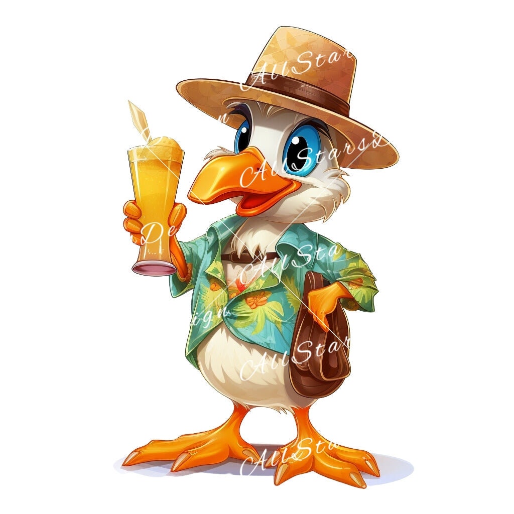 Quack into Adventure: Cruise with the Caribbean Duck Sublimation Design