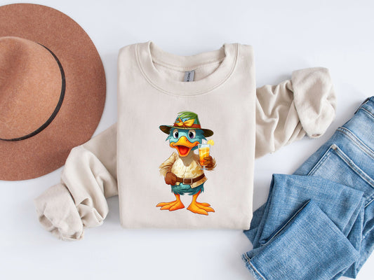 Tropical Paradise Delight: Caribbean Duck Sublimation Design