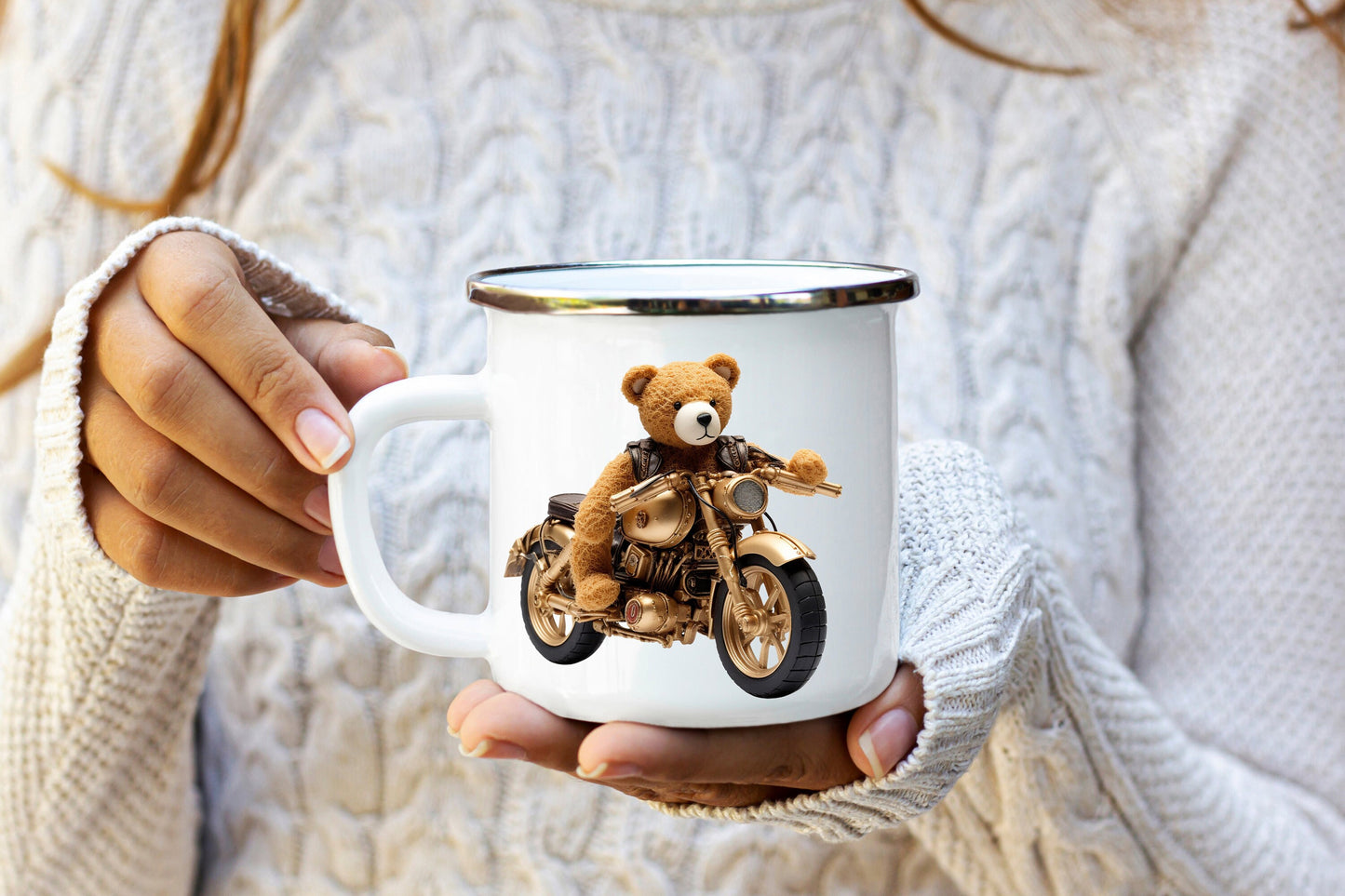 Born to Ride: Motorcycle Bear Sublimation Design for Adventure