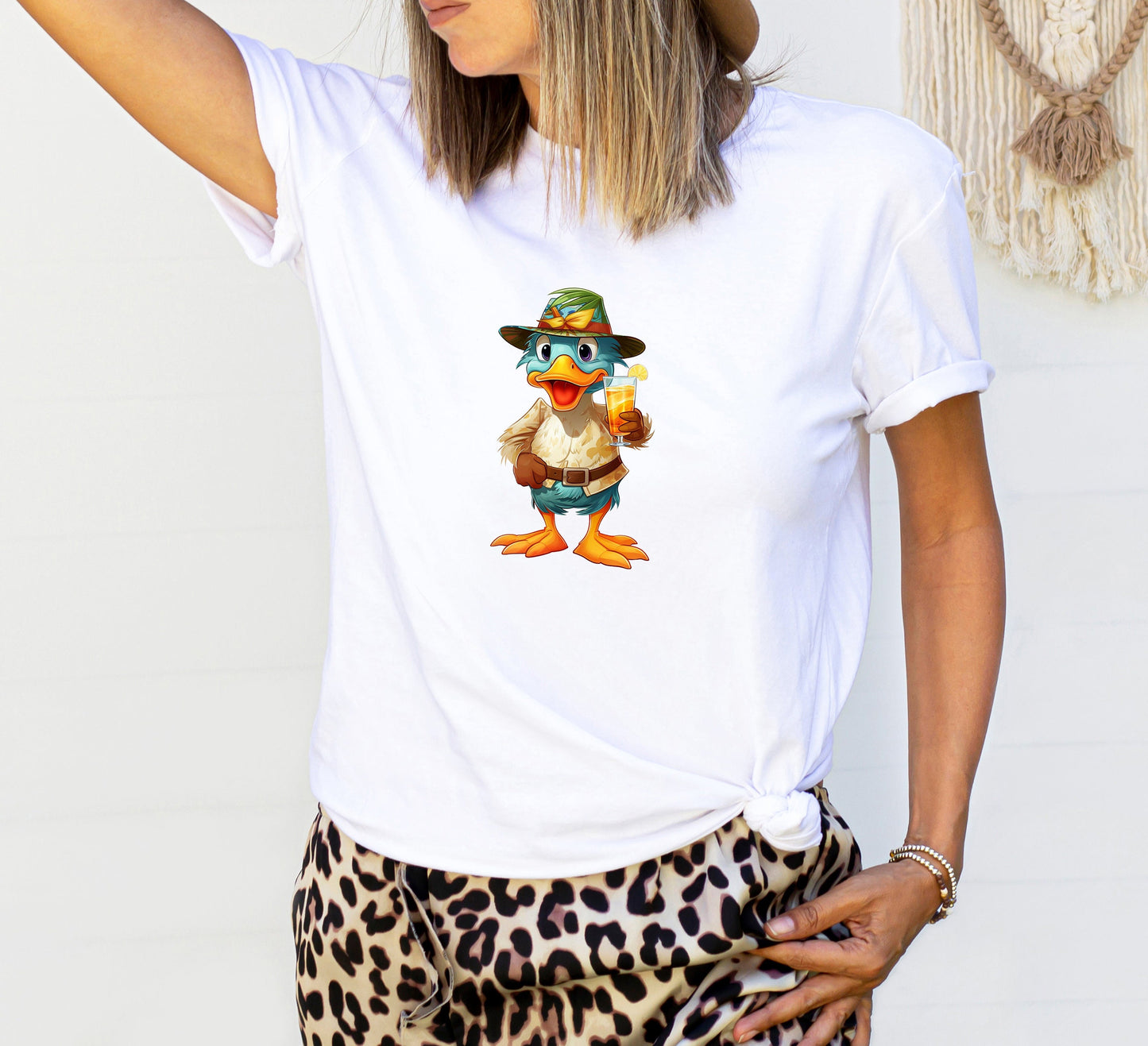 Tropical Paradise Delight: Caribbean Duck Sublimation Design