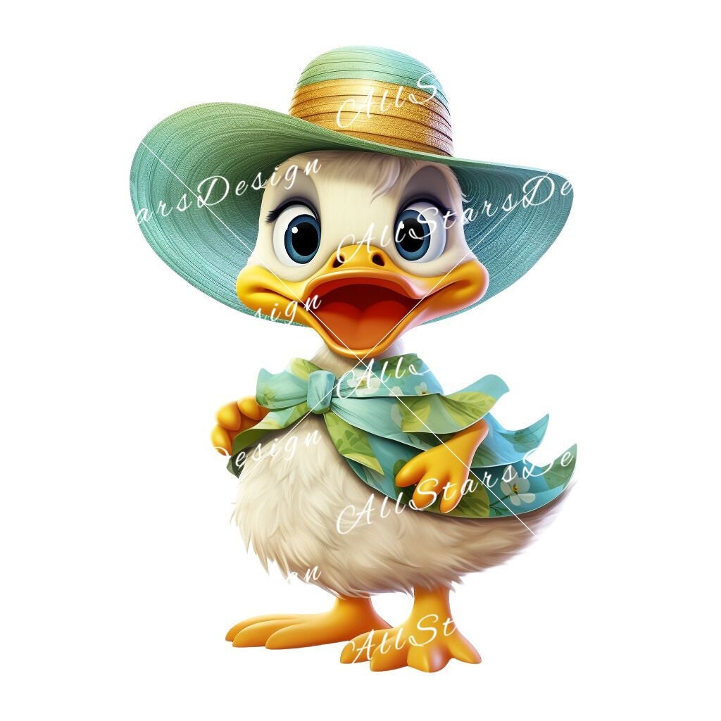 Caribbean Chic: Lady Duck Sublimation Design in Tropical Paradise