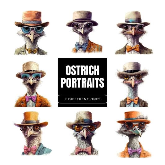 Dapper and Classy: Gentleman Ostrich Portraits for Sophisticated Charm