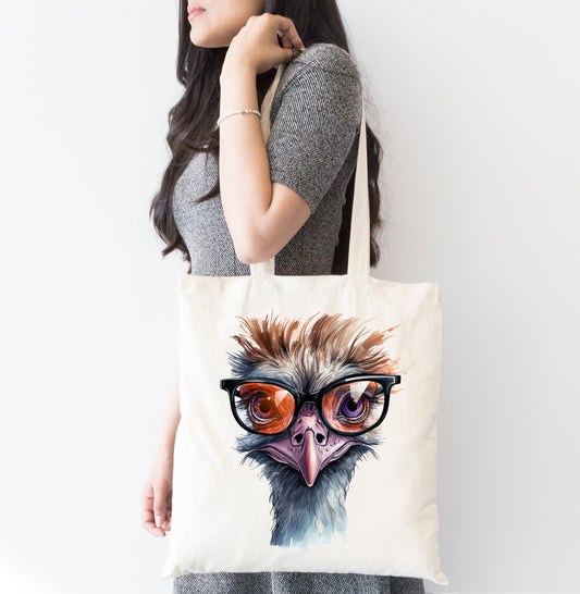 Geeky Ostrich Portraits: Quirky Designs for Whimsical Sublimation