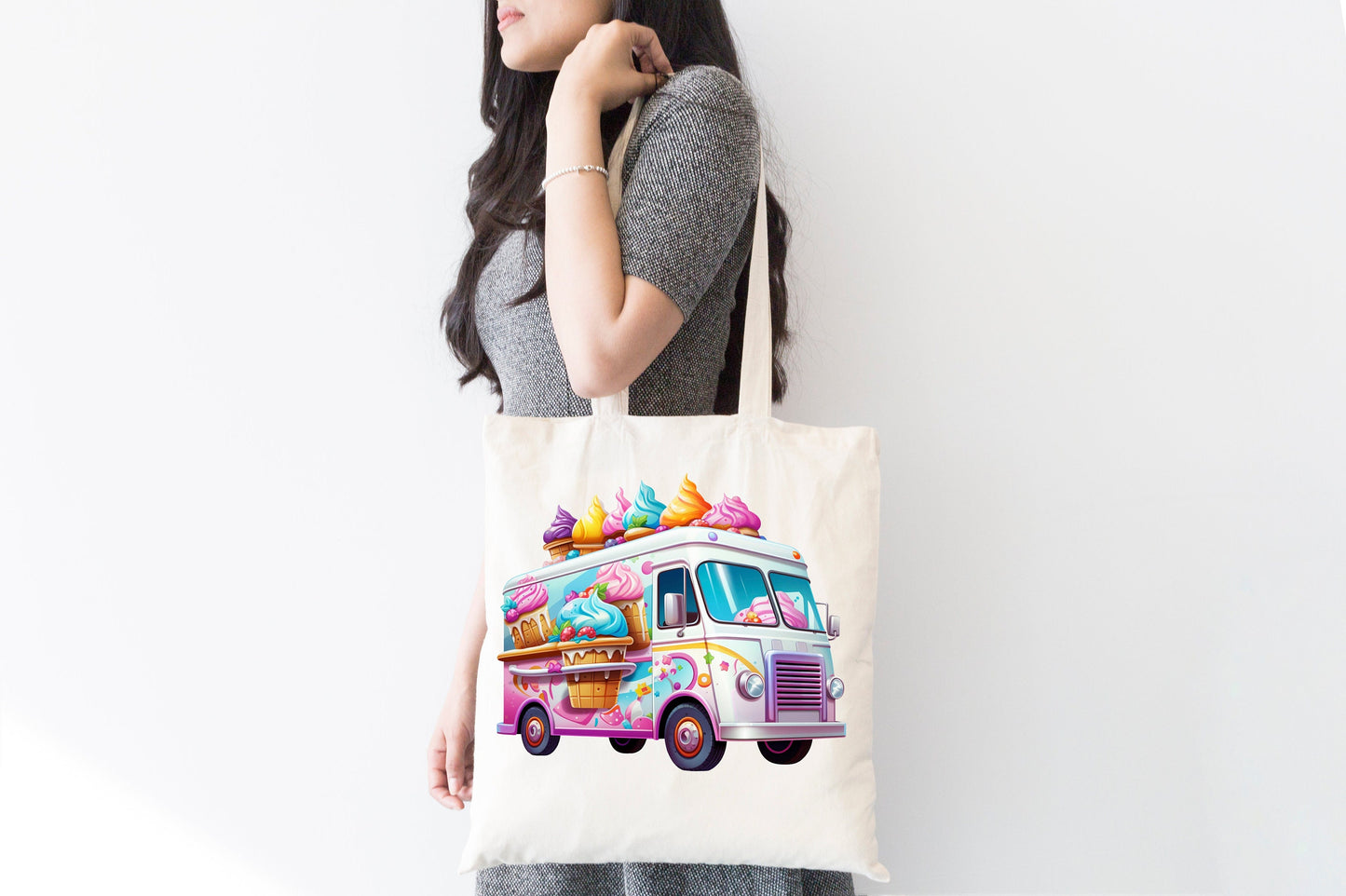 Sweet Delights: Vibrant Ice Cream Truck Sublimation Clip Art