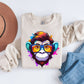 Whimsical Geeky Nerd Monkey: Vibrant Cartoon Sublimation Clipart