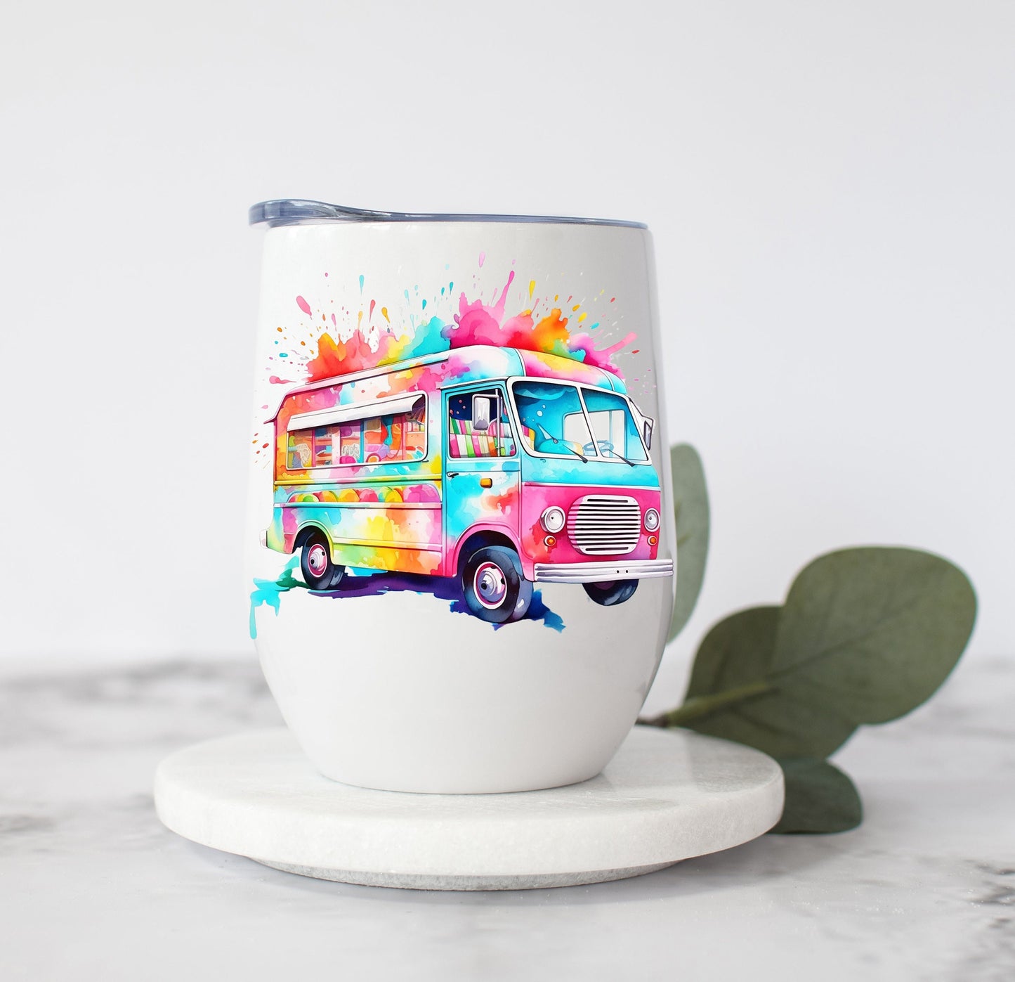 Sweet Delights: Vibrant Ice Cream Truck Sublimation Clip Art