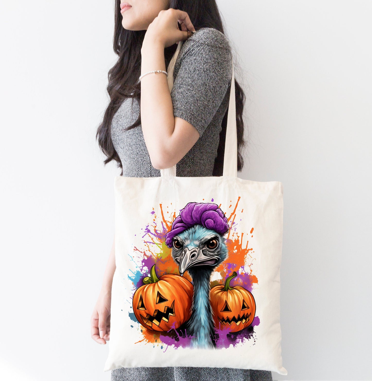 Vibrant Halloween Ostrich Sublimation Clip Art Bundle