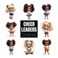 Cartoon Cheerleaders Sublimation Clip Art Bundle