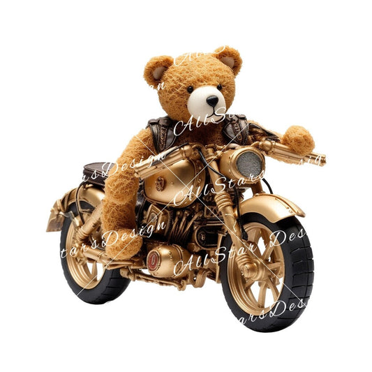 Born to Ride: Motorcycle Bear Sublimation Design for Adventure