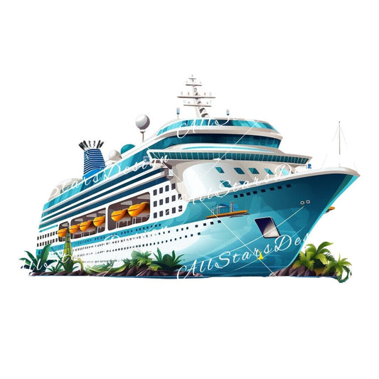 Tropical Paradise Awaits: Cruise Ship Sublimation Design in Caribbean Style