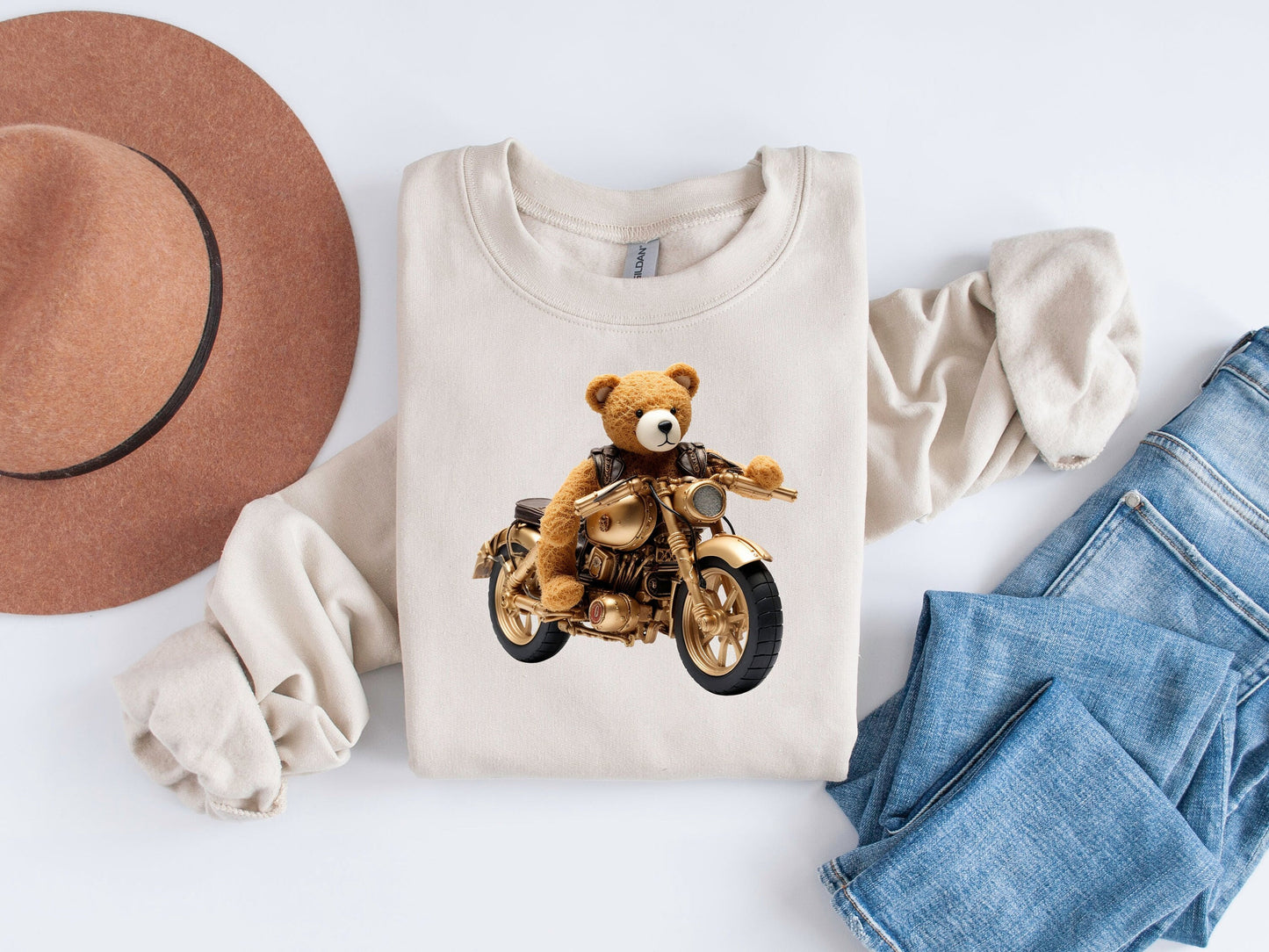 Born to Ride: Motorcycle Bear Sublimation Design for Adventure