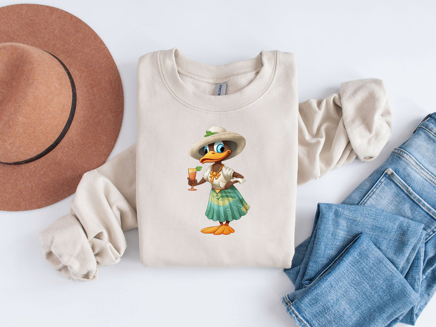 Quack-tastic Caribbean Vibes: Duck Sublimation Design with Island Flair