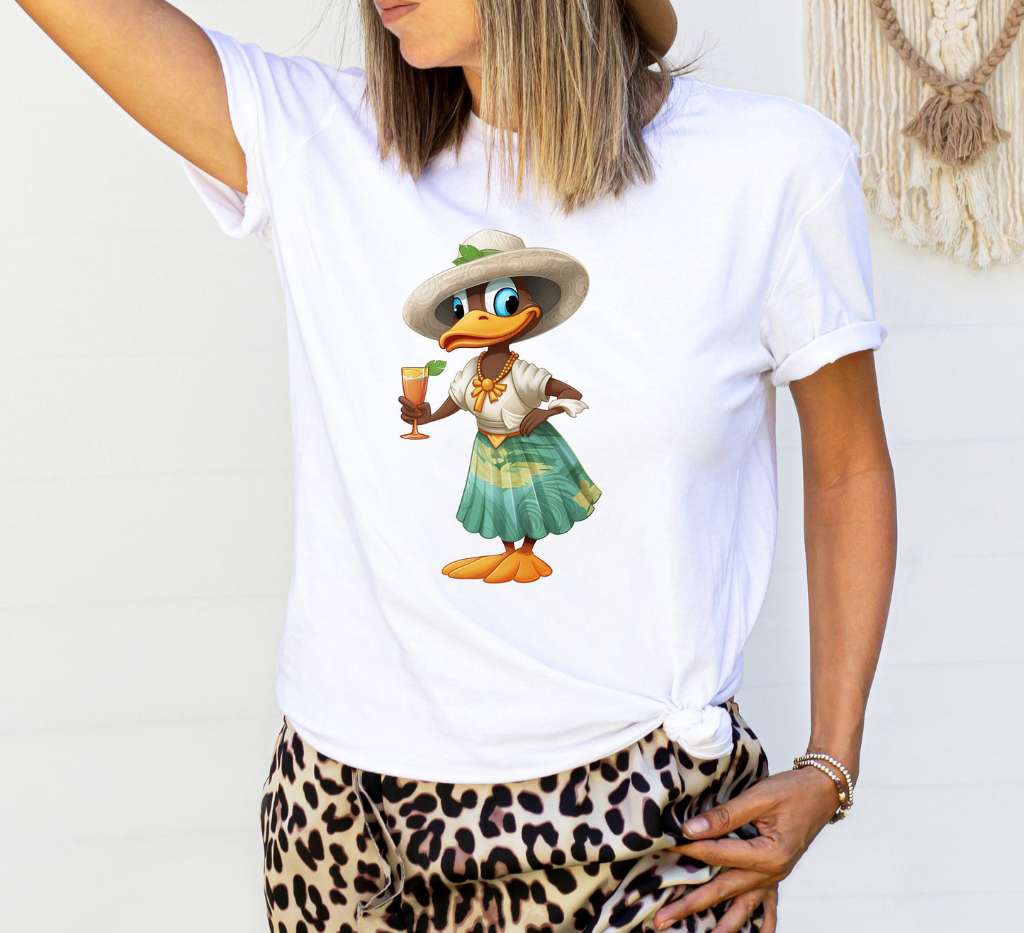 Quack-tastic Caribbean Vibes: Duck Sublimation Design with Island Flair