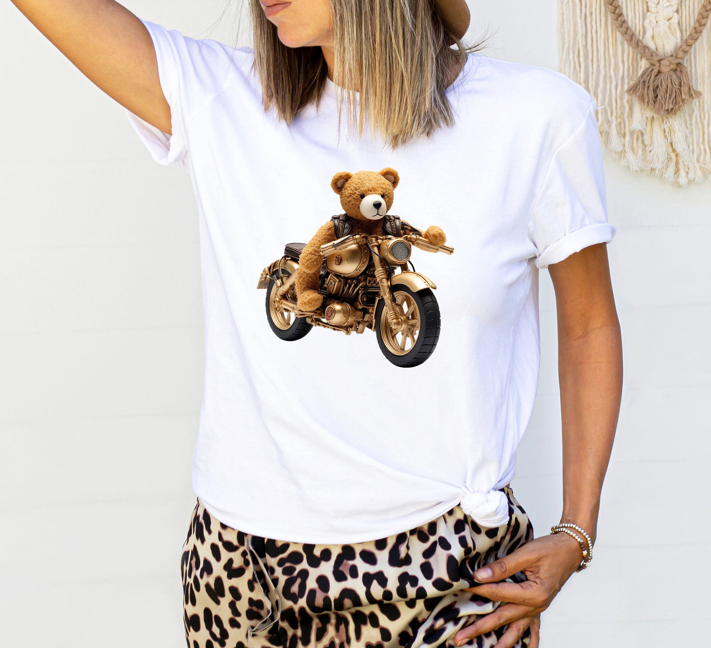 Born to Ride: Motorcycle Bear Sublimation Design for Adventure