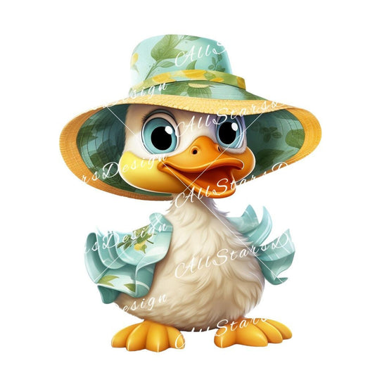 Tropical Delight: Caribbean Style Lady Duck Sublimation Design for Quirky Charm