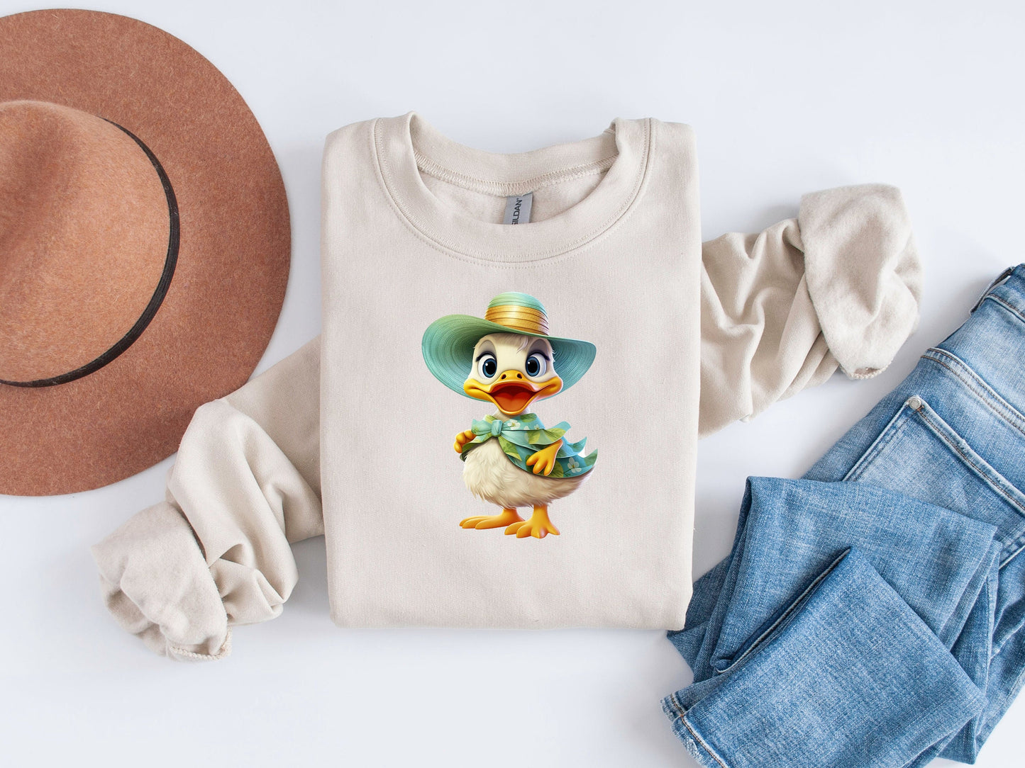 Caribbean Chic: Lady Duck Sublimation Design in Tropical Paradise