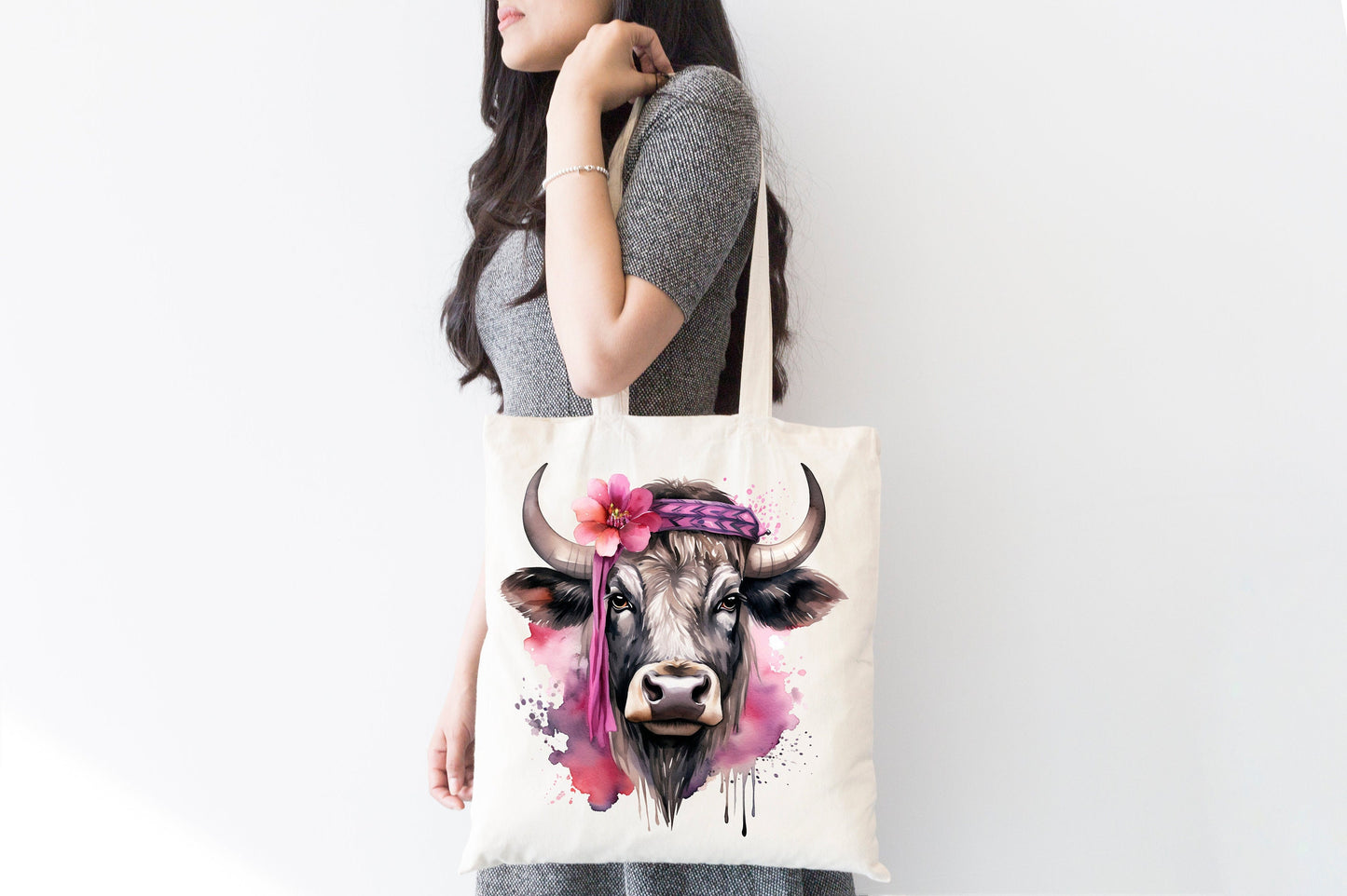 Buffalo Rebel: Free-Spirited Bandana Sublimation Clipart