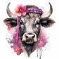 Buffalo Rebel: Free-Spirited Bandana Sublimation Clipart