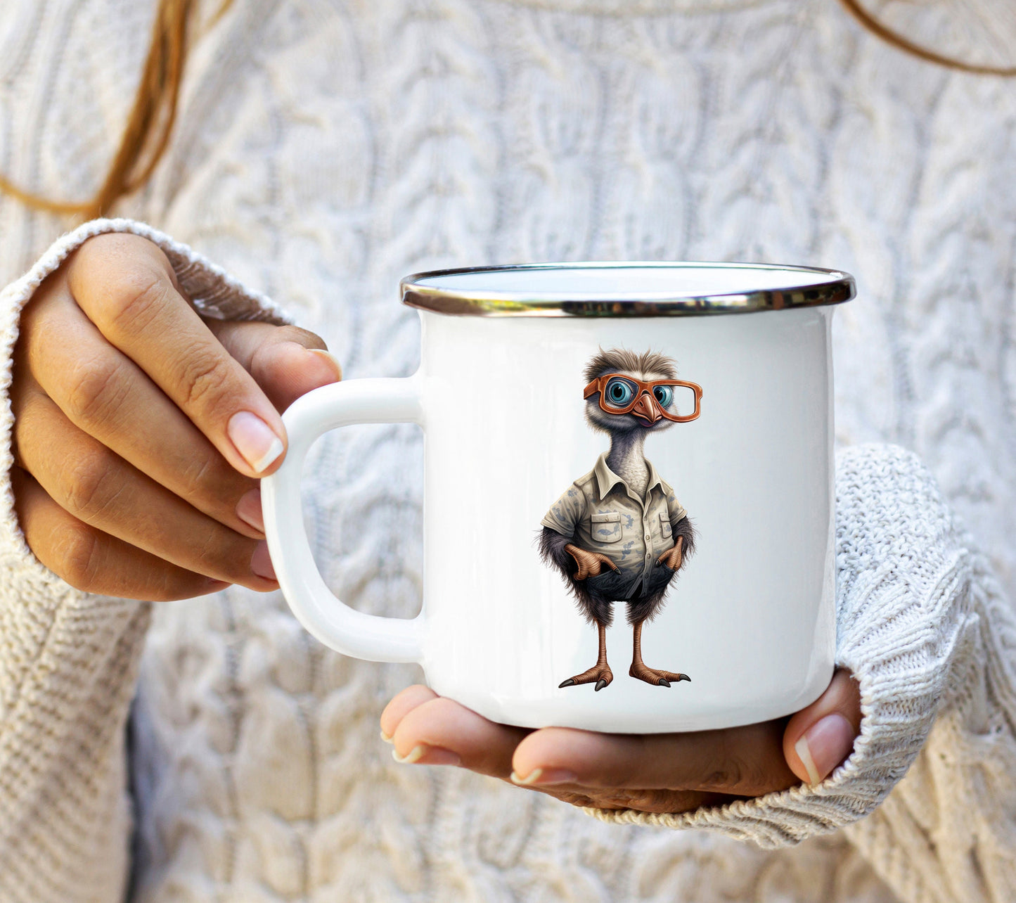 Geek Delight: Sublimation Bundle of Ostrich Illustrations - Whimsical Geek Ostrich Full Body Designs