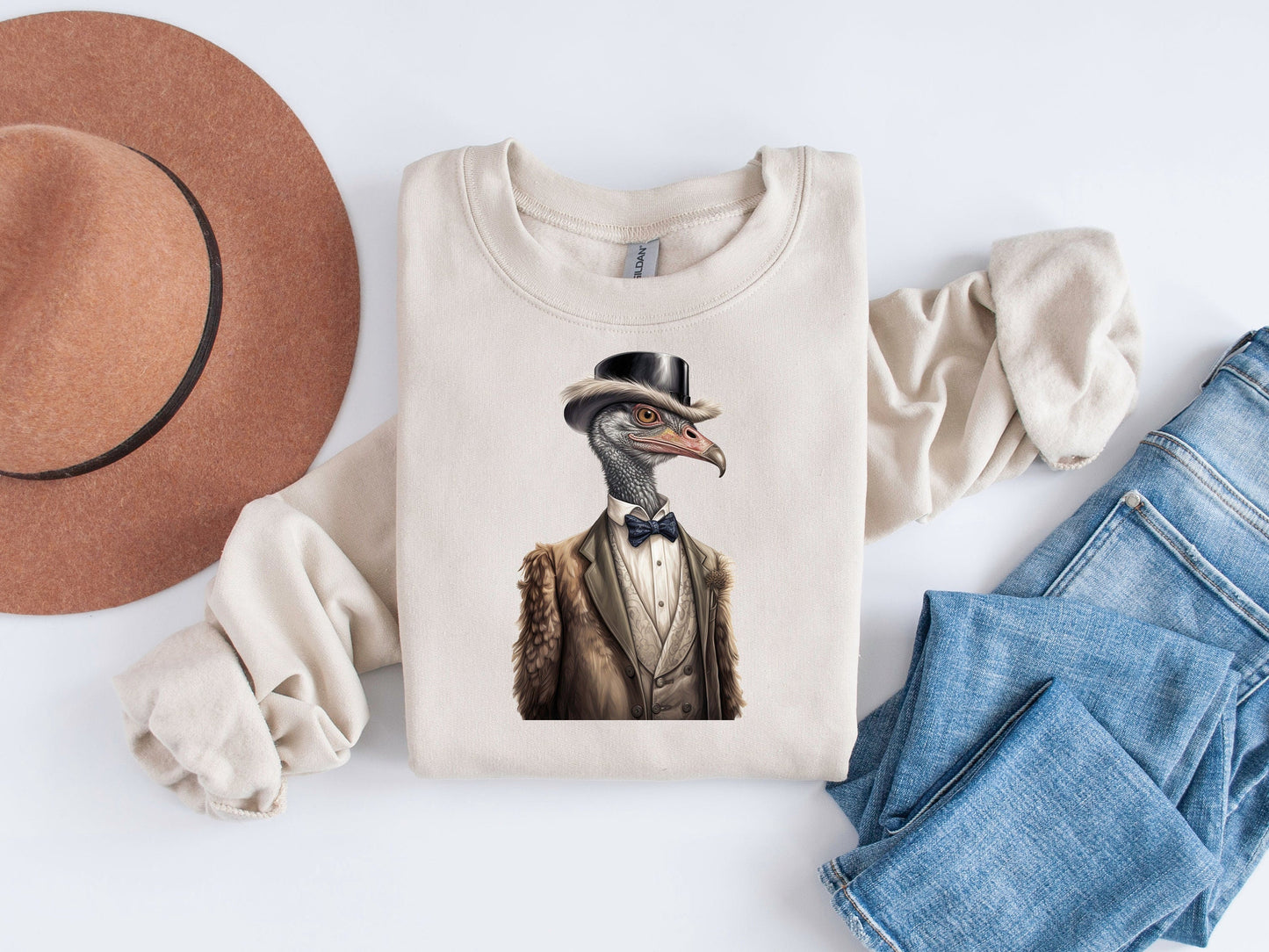 Elegant Sophisticated Sublimation Bundle: Gentleman Ostrich Full Body Illustrations for Apparel, Prints, Crafts