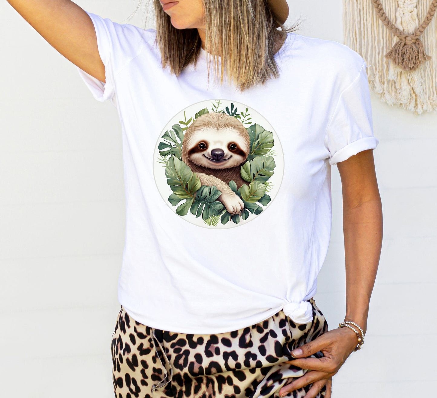 Tropical Sloth Sublimation Clip Art Bundle