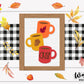 Fall Stacked Coffee Mugs Farmhouse Frame Sign Bundle - Tiered Tray Decor and DIY Kits - Cut File For Glowforge Lasers - Digital SVG File