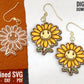 Sunflower Hair Clips SVG + Matching Earring File Set, Sunflower Hair Clip Laser File, Hair Claw Template, Earring SVG, Claw Clip SVG File