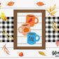 Fall Stacked Coffee Mugs Farmhouse Frame Sign Bundle - Tiered Tray Decor and DIY Kits - Cut File For Glowforge Lasers - Digital SVG File