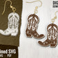 Cowboy Boots Earrings SVG Bundle, 4 Pairs of Cowboy Boots Earring Files, Western Laser Earring Set, Western Earring SVG Bundle,Earring Files