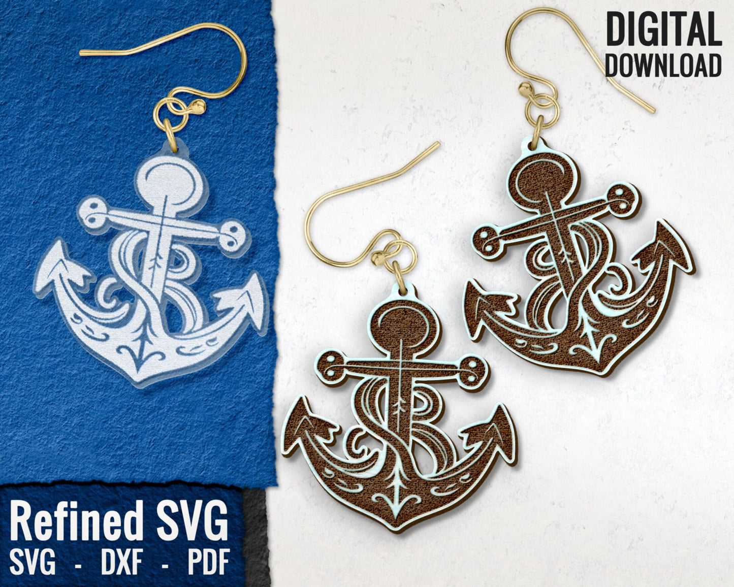 Ship Earrings SVG Bundle, 4 Pairs of Ships Earring Files, Boat Laser Earring Set, Earring SVG Bundle, Kayak Earring Cut Files