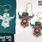 Highland Cow Earrings SVG Bundle, 4 Pairs of Highland Cow Earring Files, Cow Laser Earring Set, Cow Earring SVG Bundle,Cow Earring Cut Files