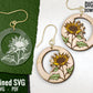 Sunflower Earrings SVG Bundle, 4 Pairs of Sunflower Earring Files, Sunflower Laser Earring Set, Flower Earring SVG Bundle, Earring Cut Files