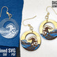 Wave Earrings SVG Bundle, 4 Pairs of Waves Earring Files, Ocean Laser Earring Set, Beach Earring SVG Bundle, Seaside Earring Cut Files